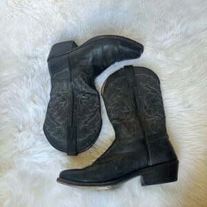 Men’s Narcona Black Leather Western Boots 9